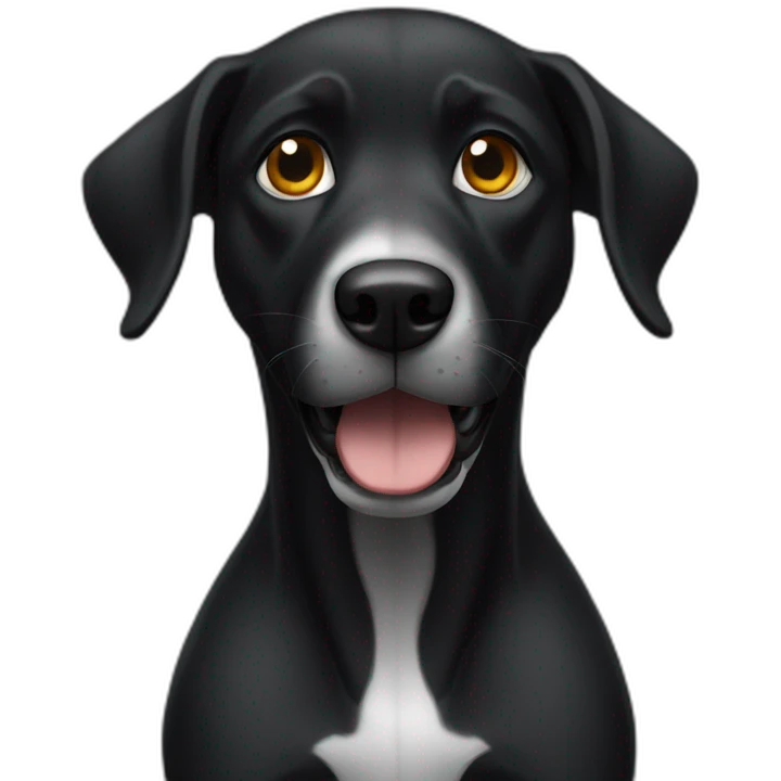 Perro negro llorando emoji