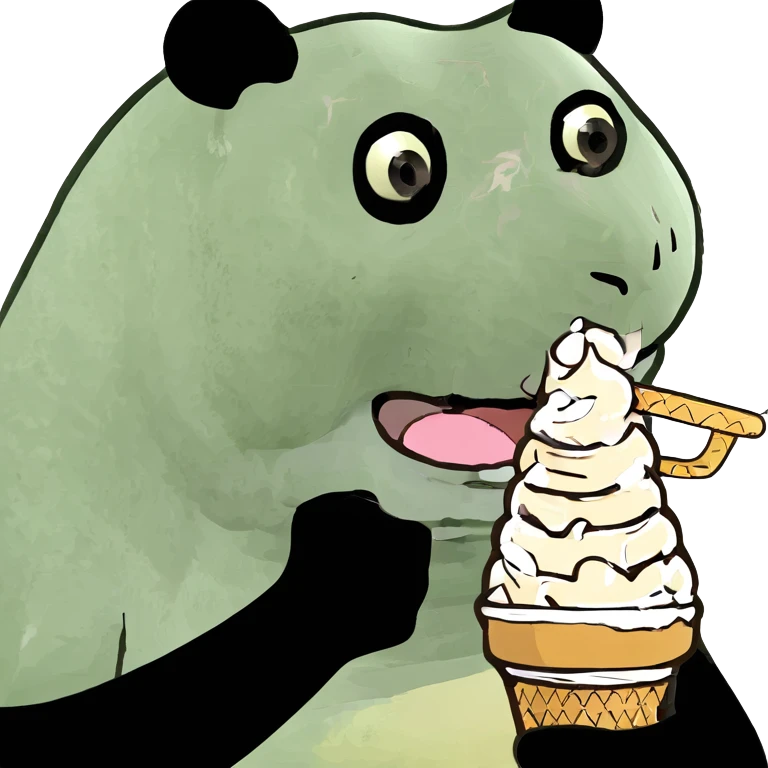 Panda eating ice cream emoji