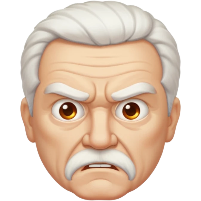 Angry older white male Italian angel cartoon face emoji
