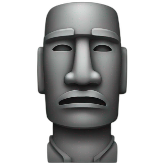 moai With a bow and close  emoji