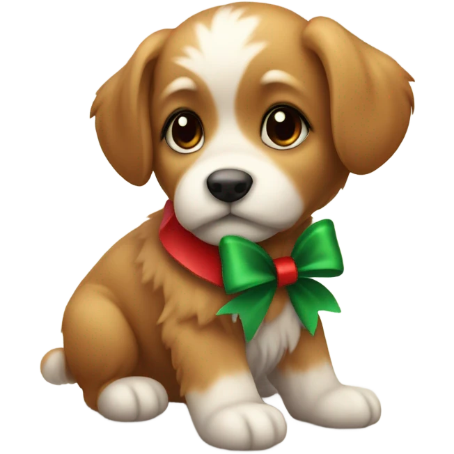 Christmas puppy emoji