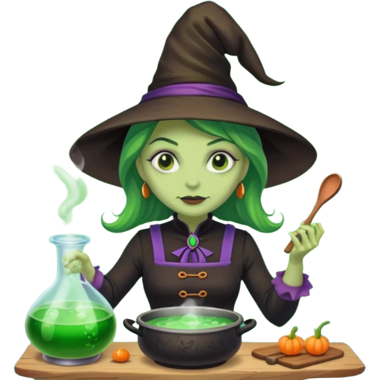 green witch cooking potion emoji