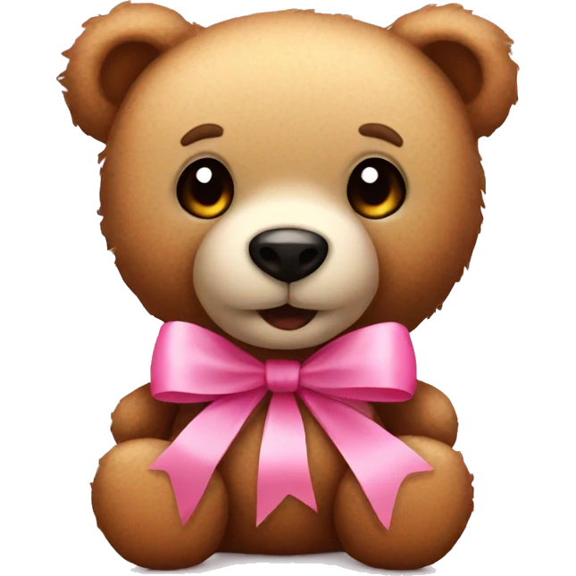 Teddy bear with pink bow emoji