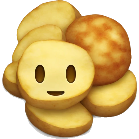 plate of potatoes with cutlet emoji