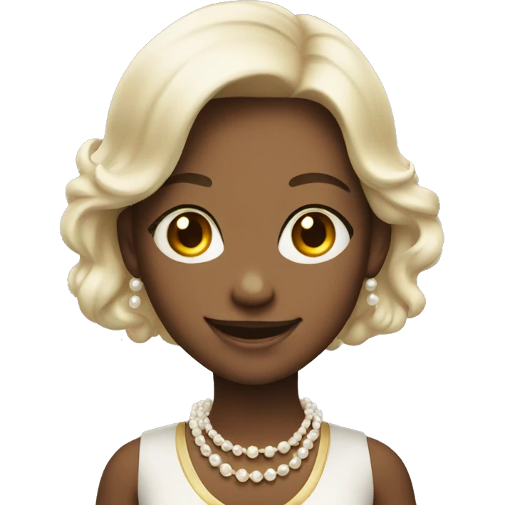 Smiling Girl With Pearl Necklace Emoji AI Emoji Generator