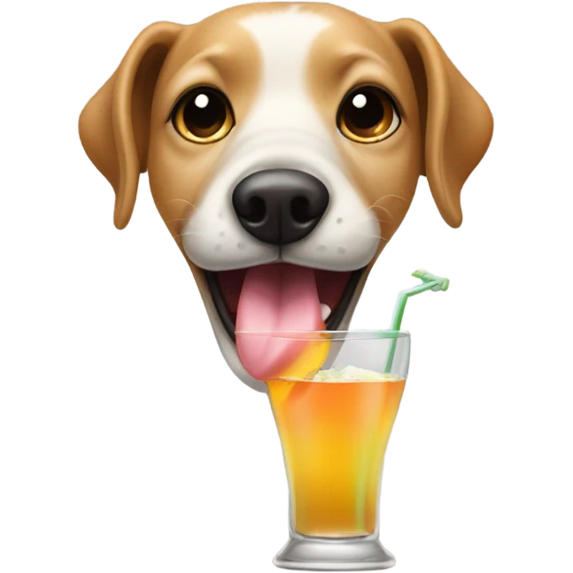 Dog drinking martini emoji