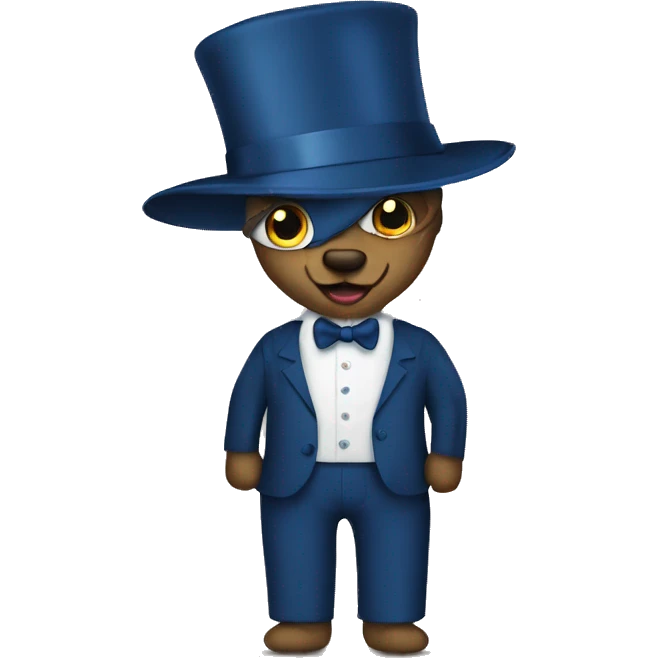 Cane blu vestito elegante che beve un bicchiere di vino  emoji