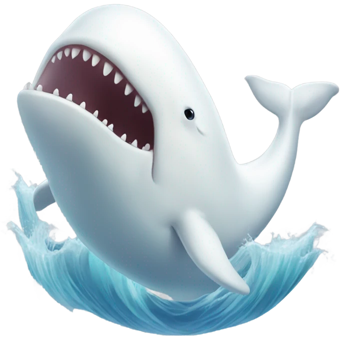 white whale , open mouth emoji