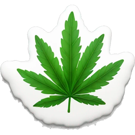 Marihuana leaf only like a object reference as logo and shape it like a rock emoji