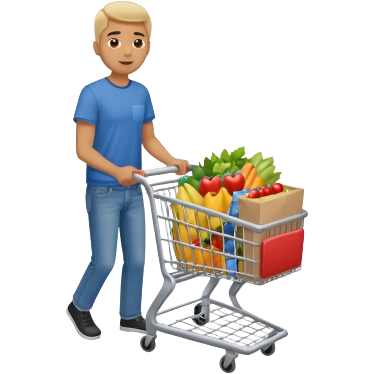 man-with-a-shopping-cart-full-body emoji