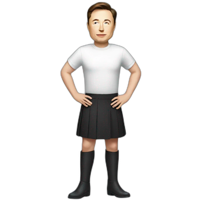 Elon musk wearing skirt emoji