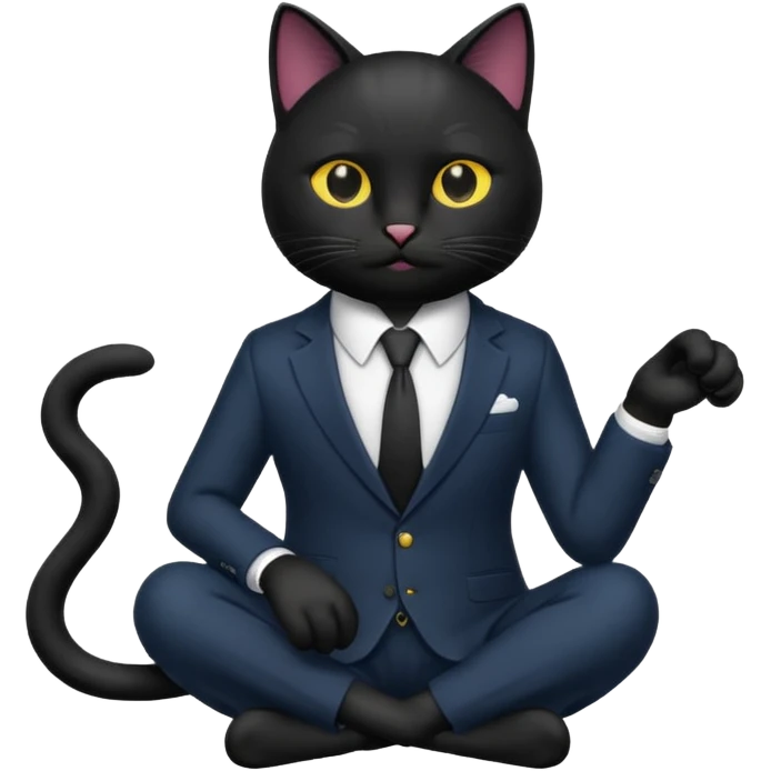 𝐛𝐥𝐚𝐜𝐤 𝐜𝐚𝐭 𝐰𝐢𝐭𝐡 𝐚 𝐬𝐮𝐢𝐭 𝐛𝐮𝐭 𝐬𝐢𝐭𝐭𝐢𝐧𝐠 emoji