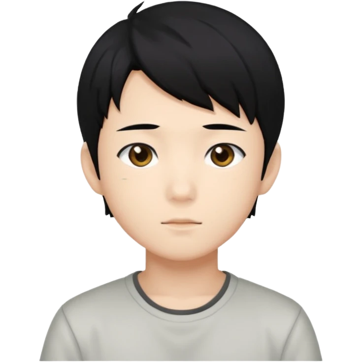 Anime asian boy head emoji