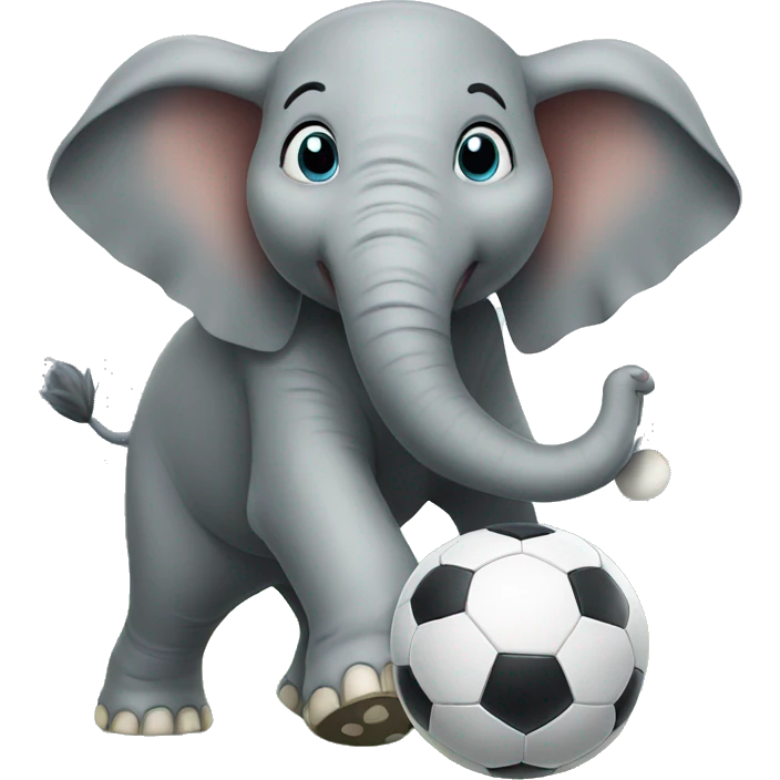 elephant playing soccer emoji