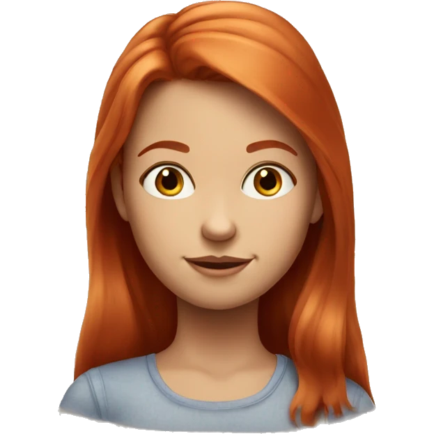 realistic portrait of red-haired girl with a smirk on her face  emoji