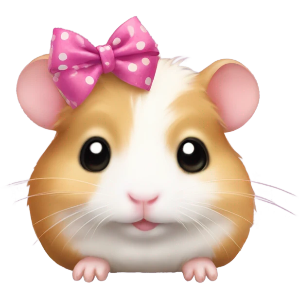 Cute hamsters with cute bow in his head emoji