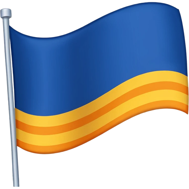 A flag whit darkblue, blue, white, yellow and orange emoji