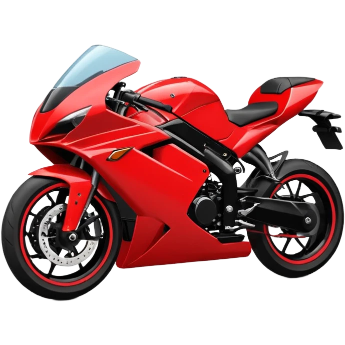 Illustrate a modern sports bike with sharp design & bold colors. emoji