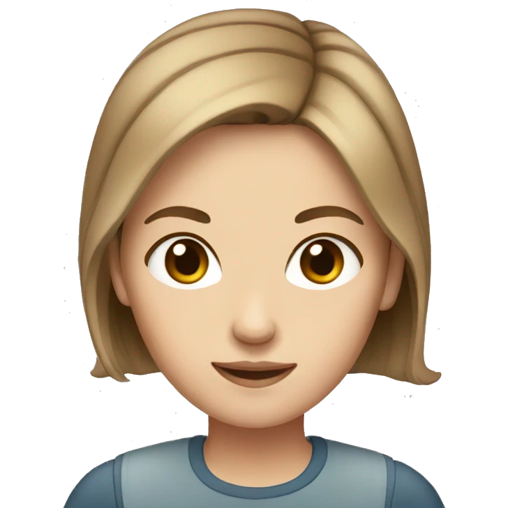 White girl with short brown hair emoji