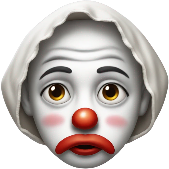 Sad clown hooded  emoji