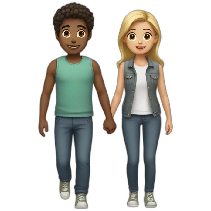 A boy with her girl  emoji