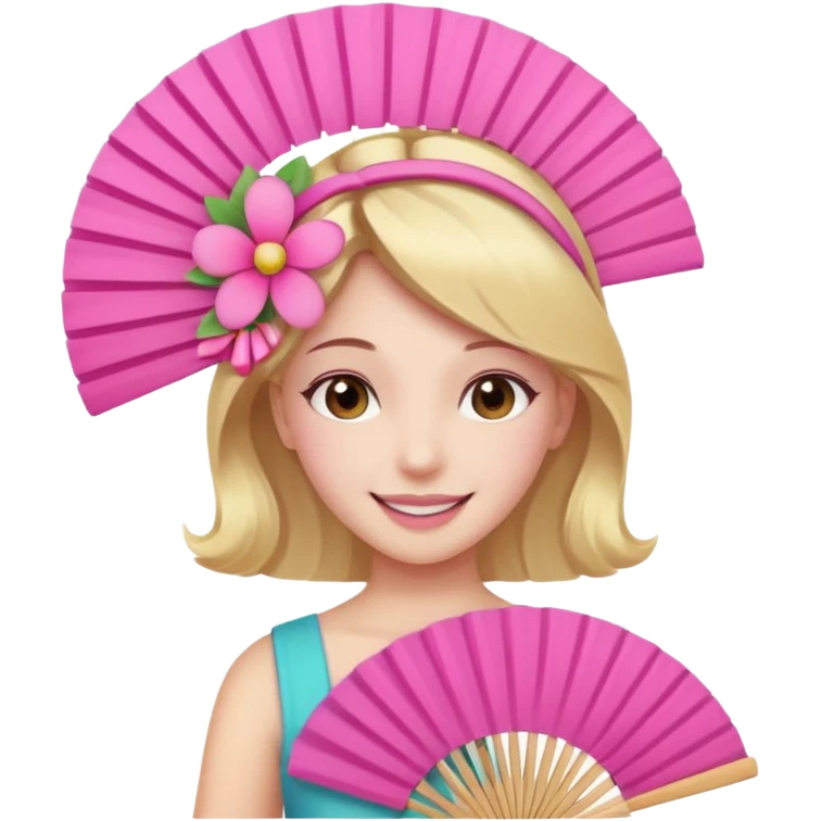 Clean girl pink fan and I love emoji