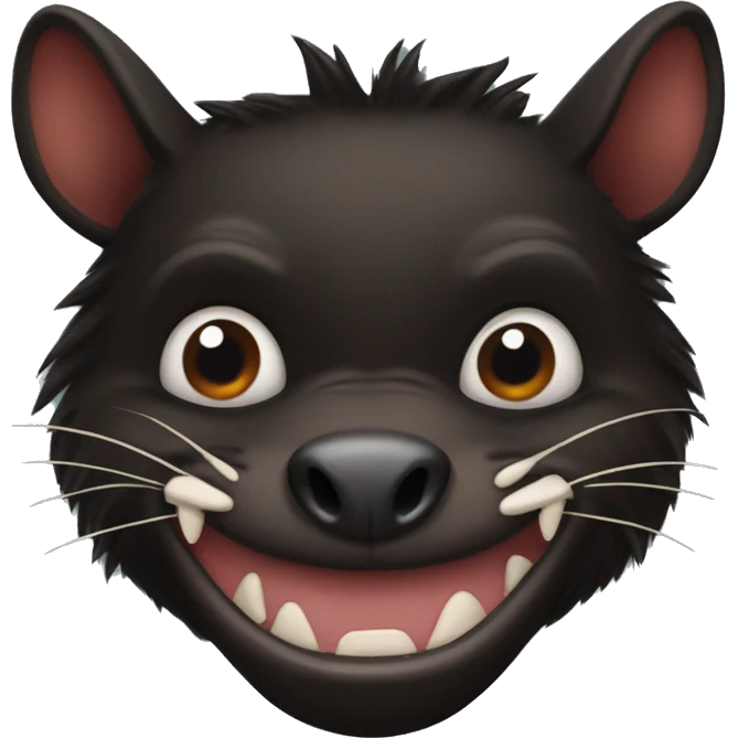 Tasmanian devil with half burnt face emoji