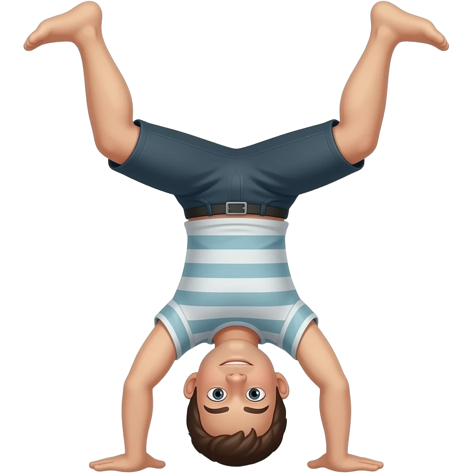 Un humano realizando un a parada de manos emoji