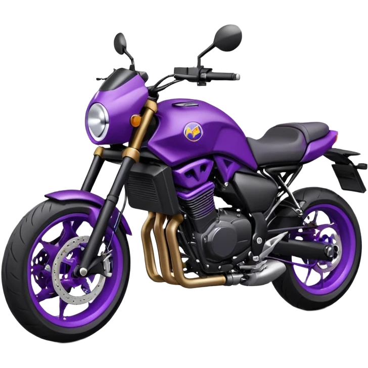 Créer un emoji copiable sur mon système iOS avec une moto mt07 noir mate nacré violet foncée. Mets une nuance intense de le violet foncée et le style de la mt07 doit être en roadster  emoji