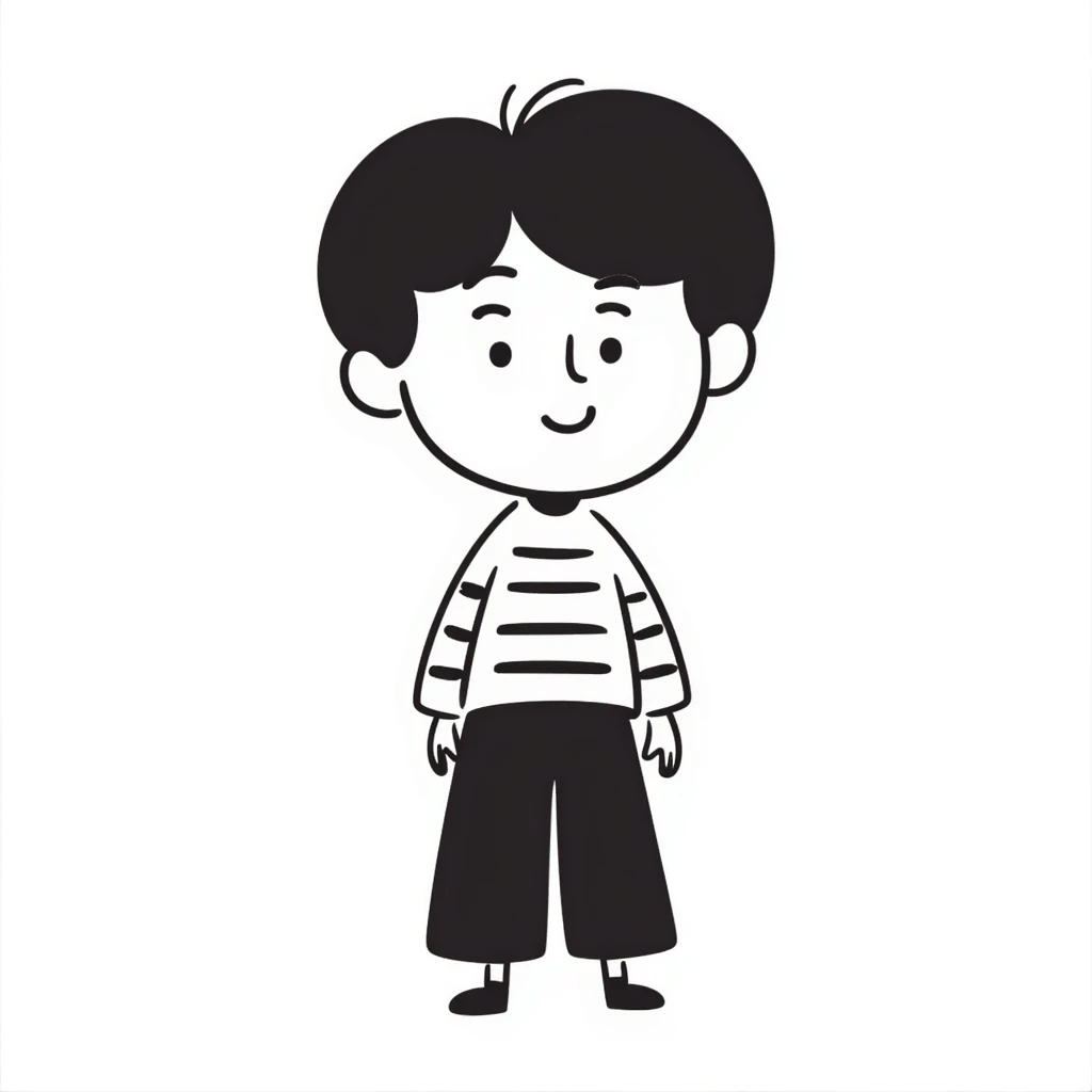 playful cartoon character, hand-drawn doodle style, simple lines, friendly expression emoji
