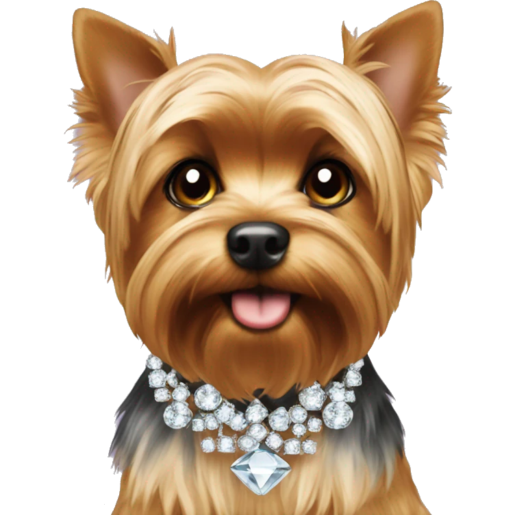 Yorkie into the diamonds emoji