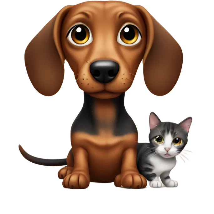 Dachshund with cat emoji