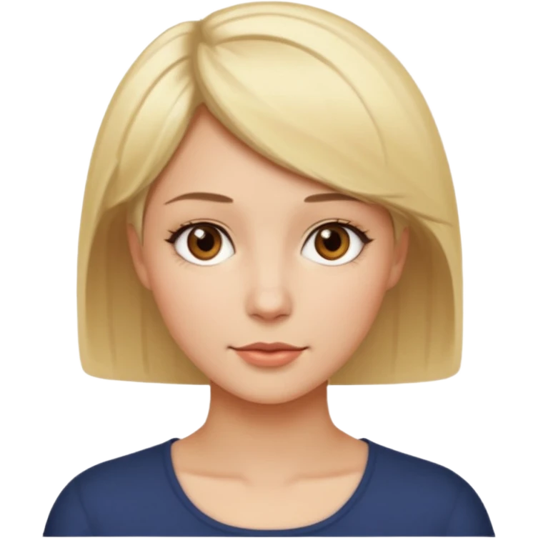 Blonde hair woman short hair brown eyes emoji