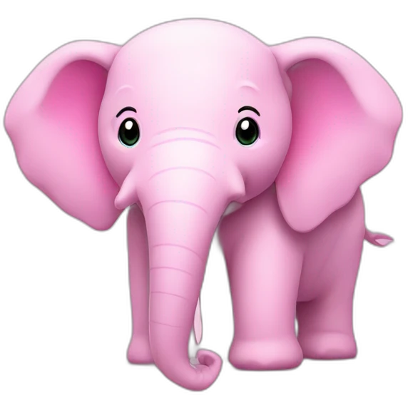 pink eleohant with a mobile phone emoji