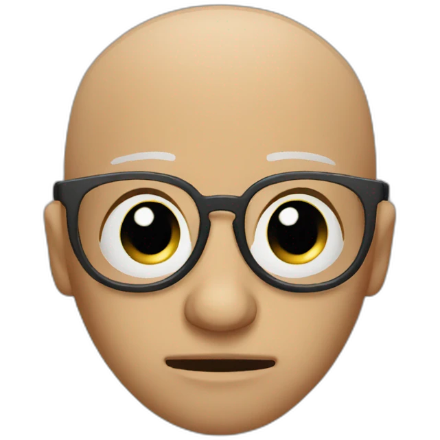 disgusted bald man glasses emoji