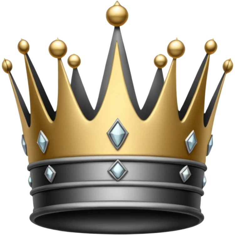 crownfull black and grey dark style emoji
