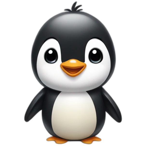 un mignon petit penguin souriant realiste emoji