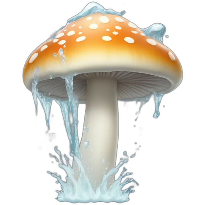 White water spurting from mushroom top emoji