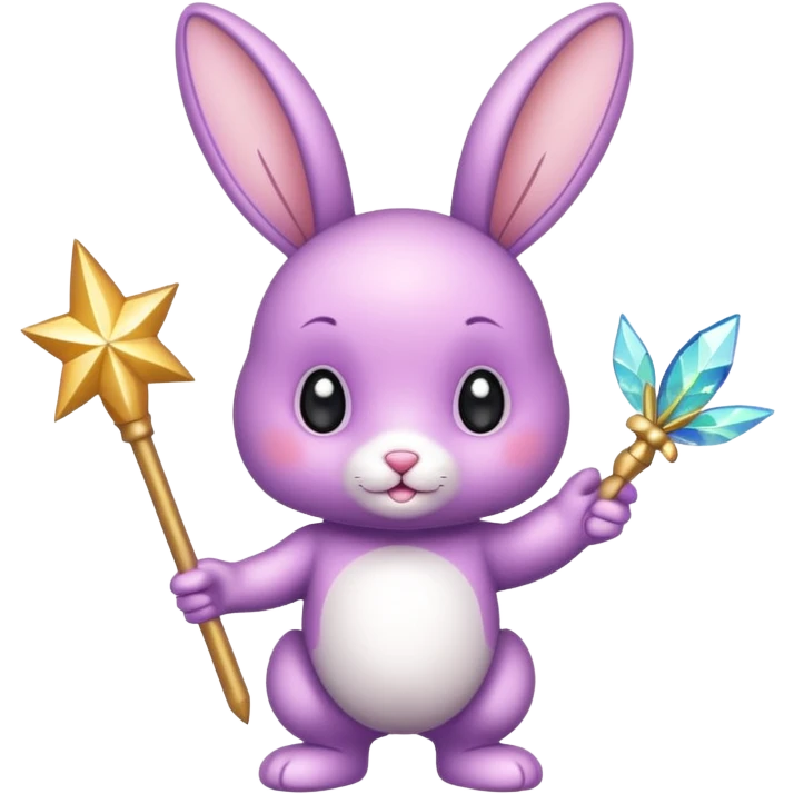 Fairy glitter bunny with wand  emoji