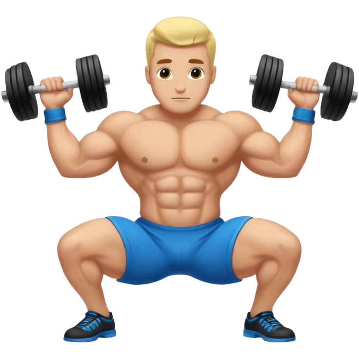Bodybuilder bold doing pushups emoji