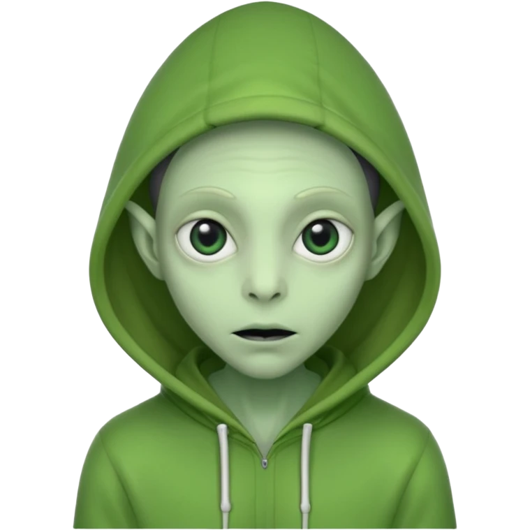 Aliens Green, hoodie, thin ears emoji