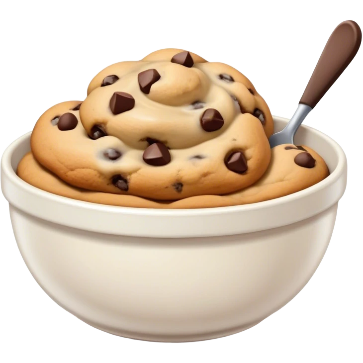 Bowl of chocolate chip cookie dough emoji