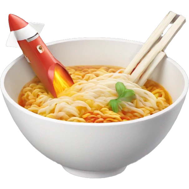 rocket in ramen bowl emoji