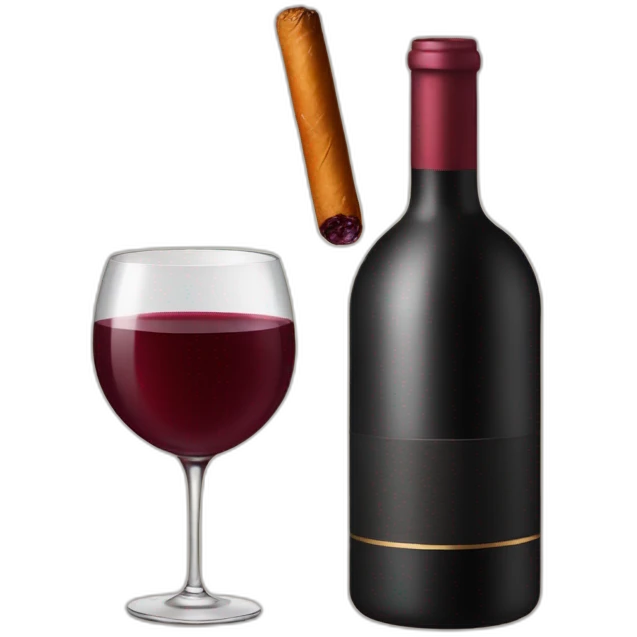 red wine and cigares emoji