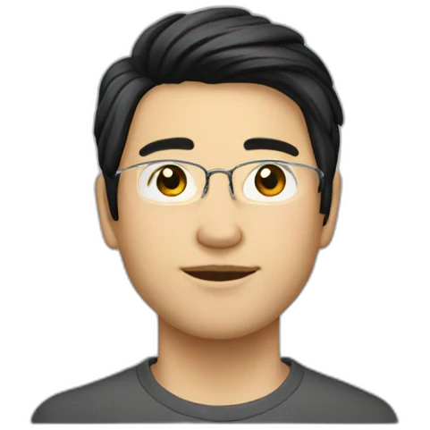 asia-glass-man-black-hair-with emoji