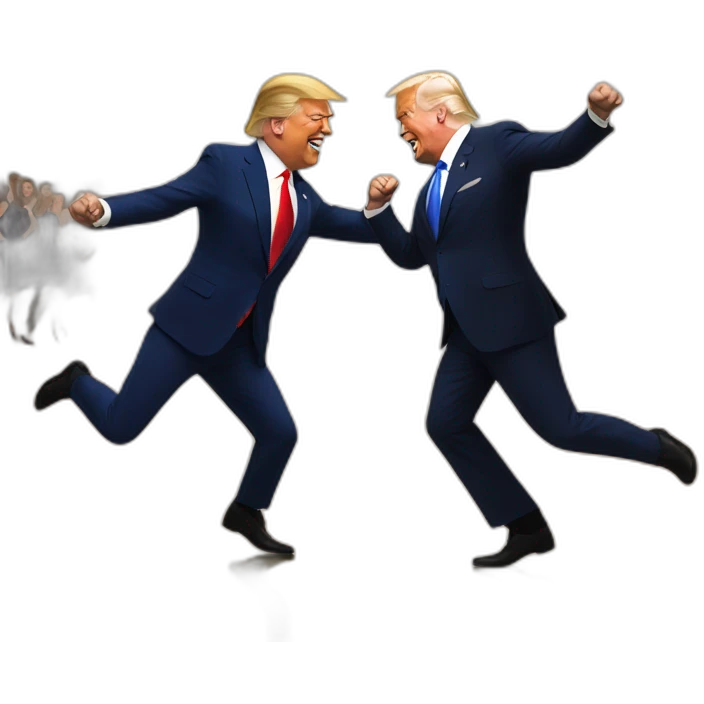 trump and biden on a dance emoji