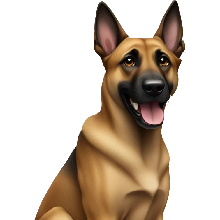 malinois say hello with paw emoji