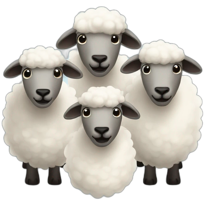 three sheeps emoji
