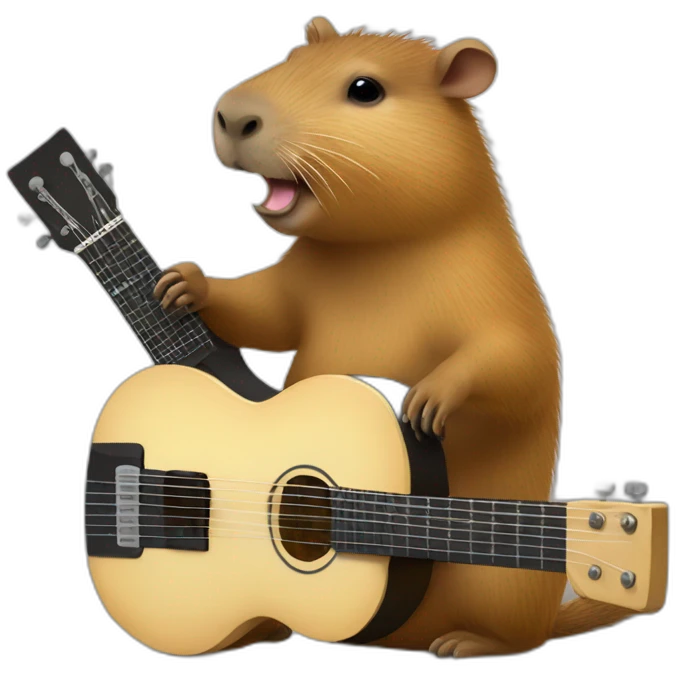 capybara playing electro guitar emoji