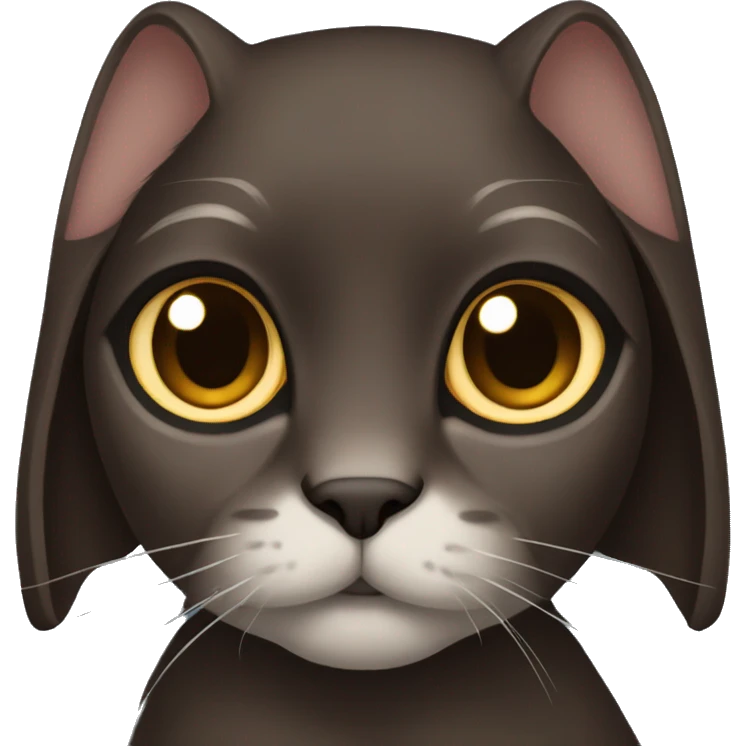 dark brown lop-eared cat emoji